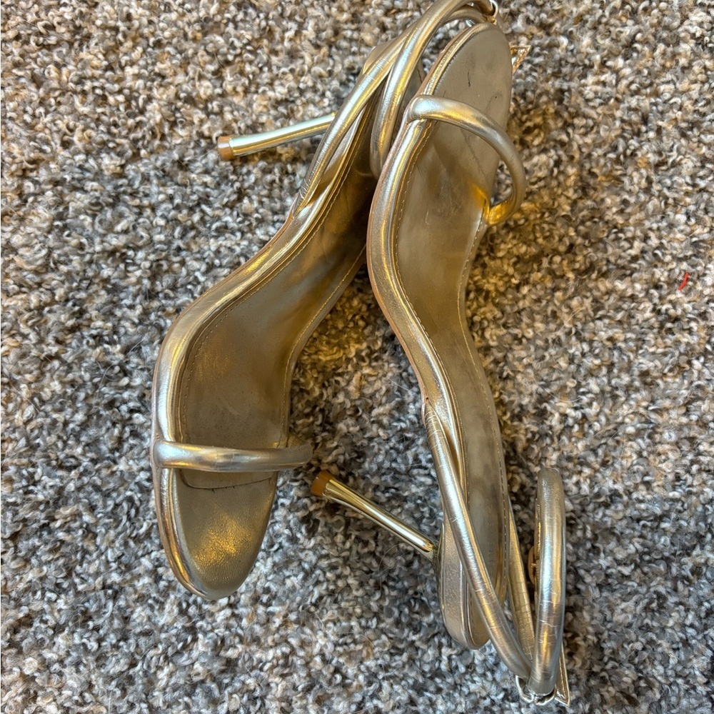 Forever 21 Metallic Silver Heels
